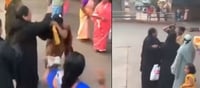 Saree vs Burkha - Muslim Women Attack Hindu Women In Broad Daylight - VIDEO